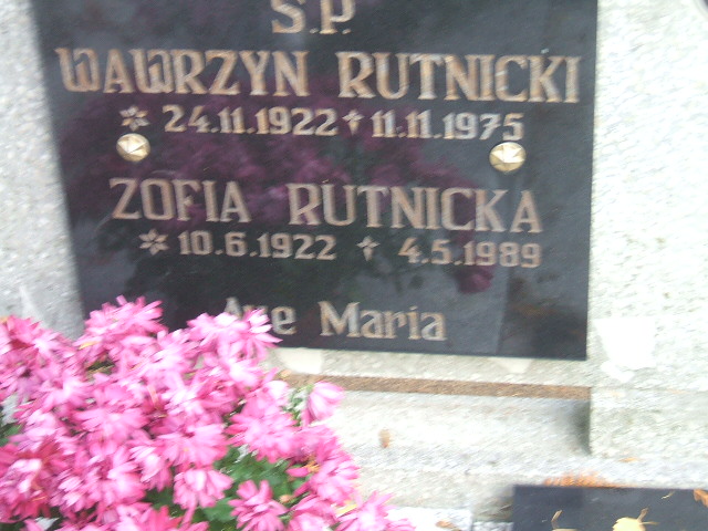 Zofia Rutnicka 1922 Międzychód - Grobonet - Wyszukiwarka osób pochowanych