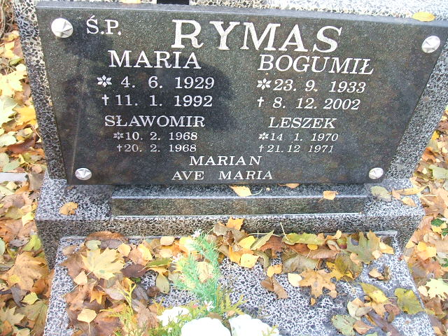 Sławomir Rymas 1968 Międzychód - Grobonet - Wyszukiwarka osób pochowanych