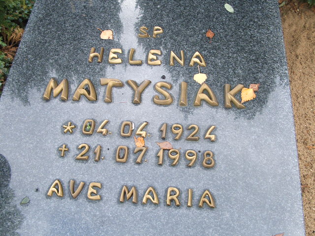 Helena Matysiak 1924 Międzychód - Grobonet - Wyszukiwarka osób pochowanych