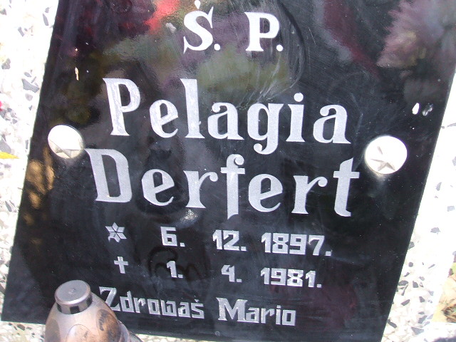 Pelagia Derfert 1897 Międzychód - Grobonet - Wyszukiwarka osób pochowanych
