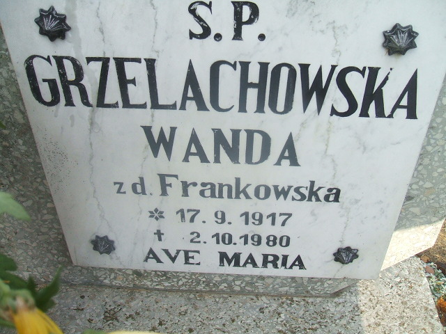 Wanda Grzelachowska 1917 Międzychód - Grobonet - Wyszukiwarka osób pochowanych